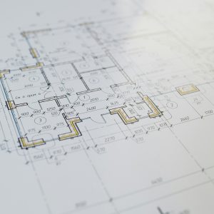High-resolution close-up of an architectural floor plan showcasing design details.